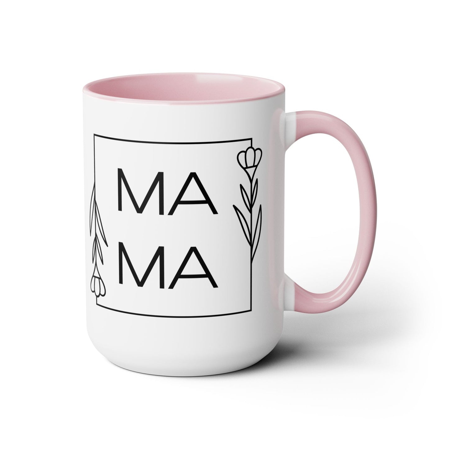 MAMA Two-Tone Coffee Mugs, 15oz