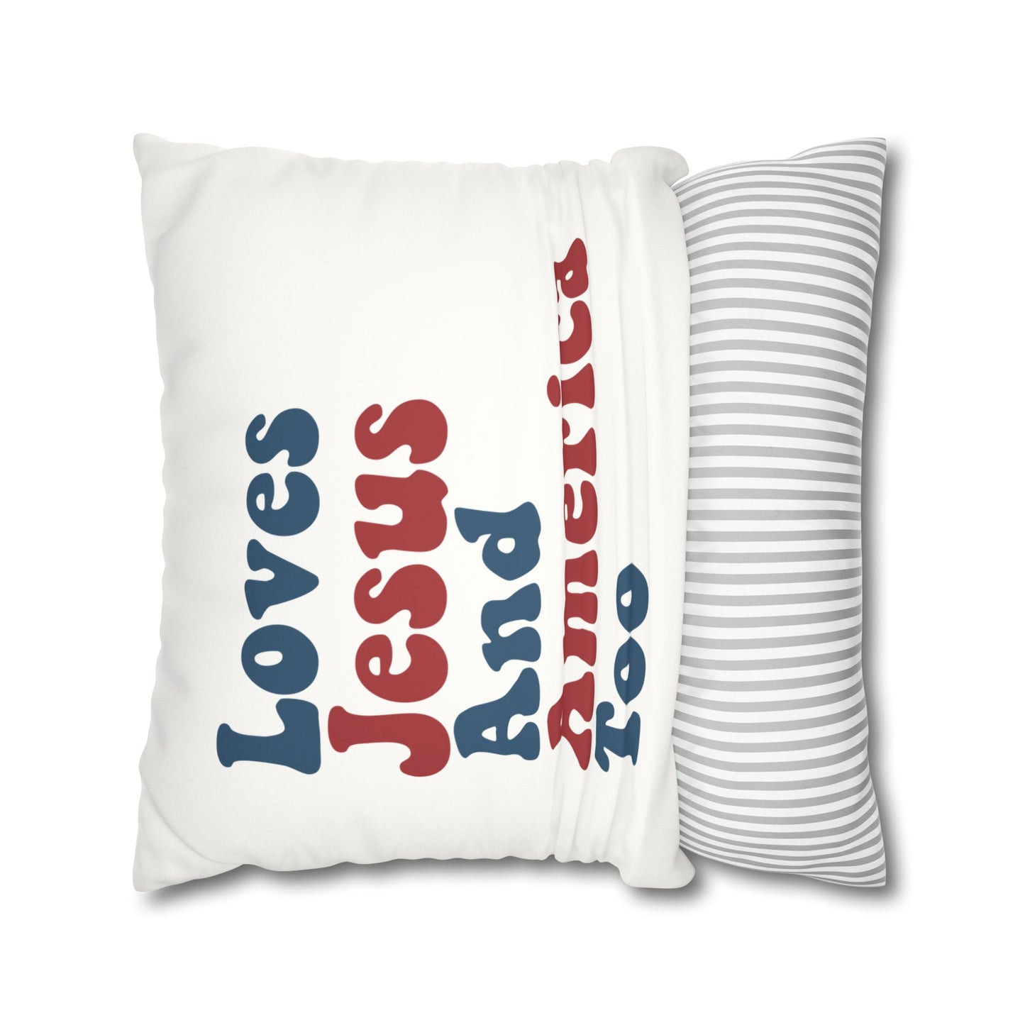 Loves Jesus and America Too Faux Suede Square Pillow Case