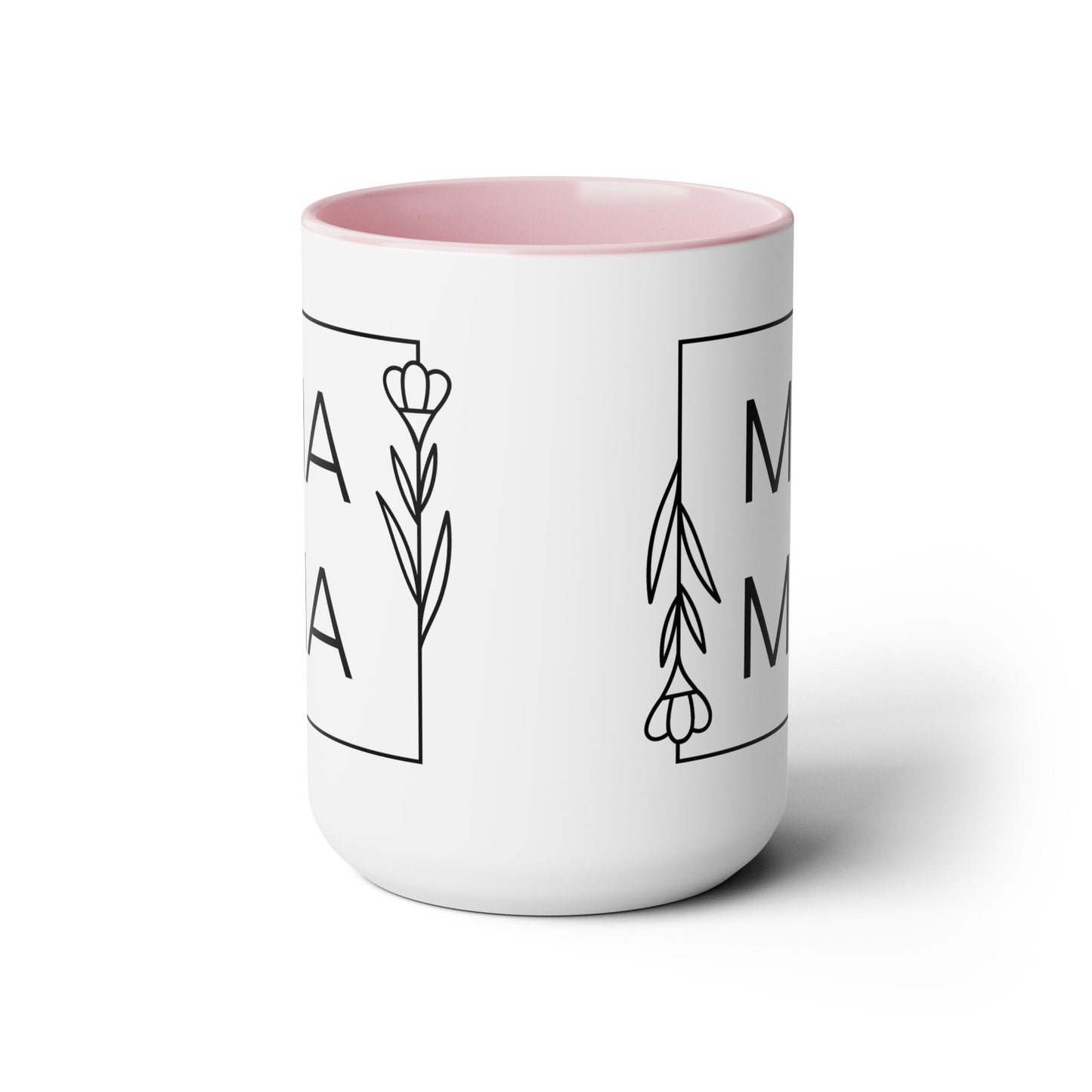 MAMA Two-Tone Coffee Mugs, 15oz