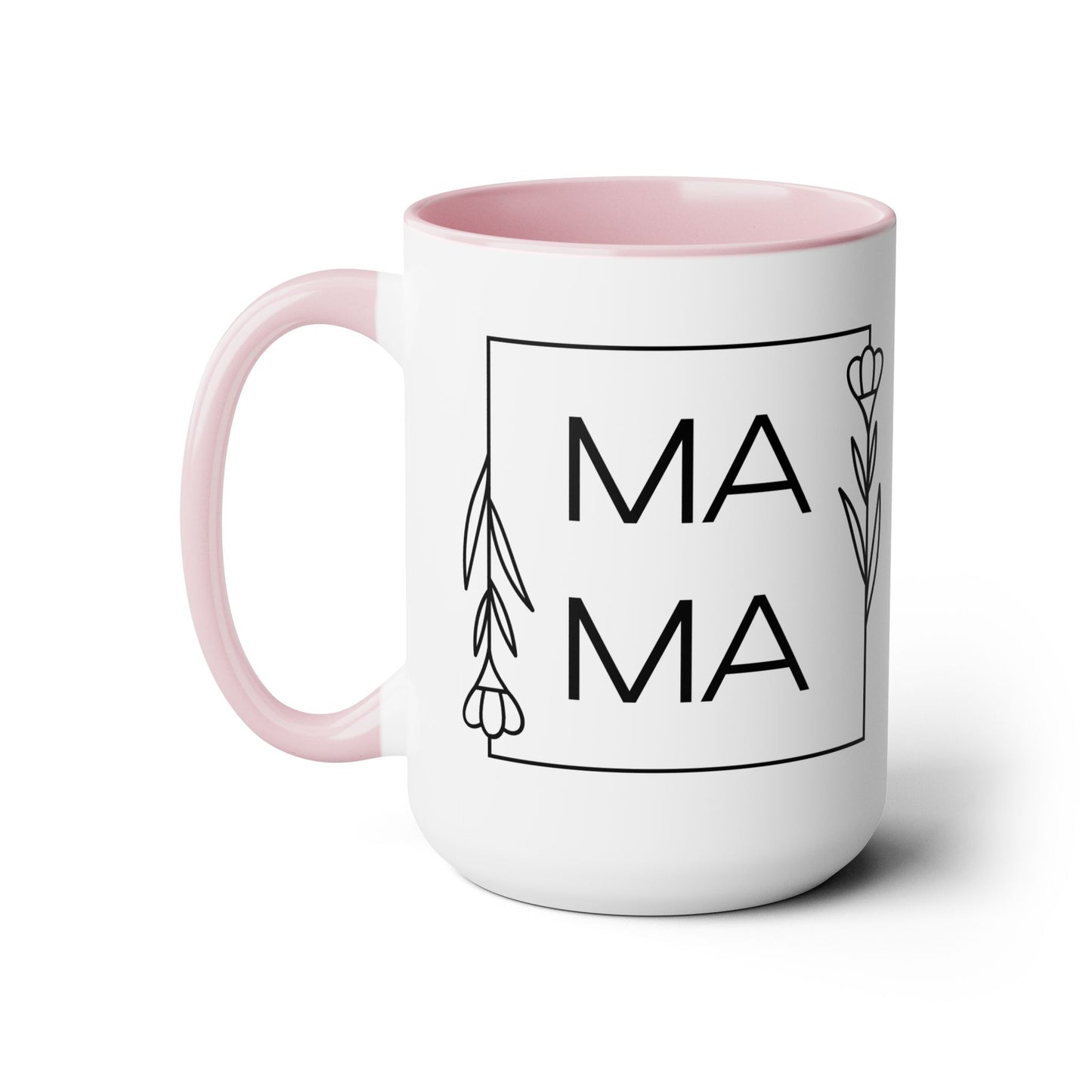 MAMA Two-Tone Coffee Mugs, 15oz