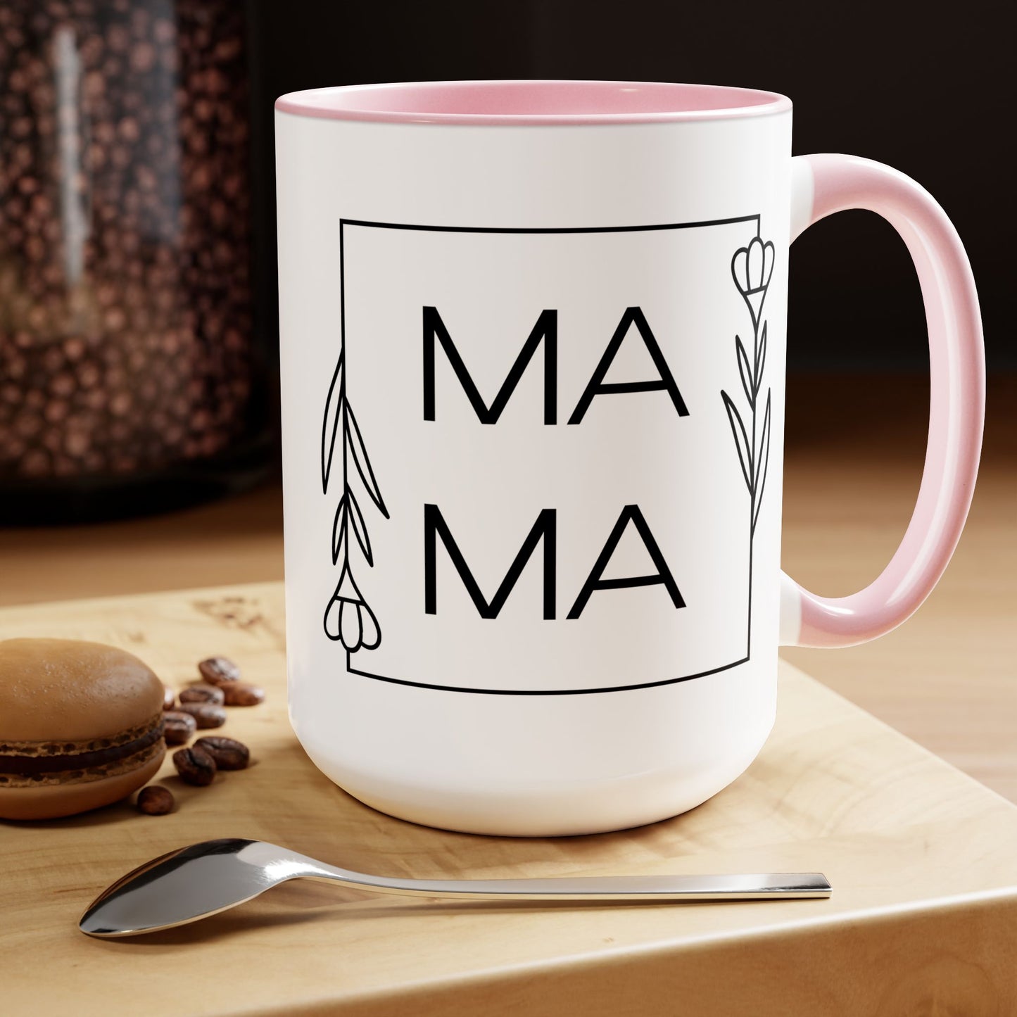 MAMA Two-Tone Coffee Mugs, 15oz