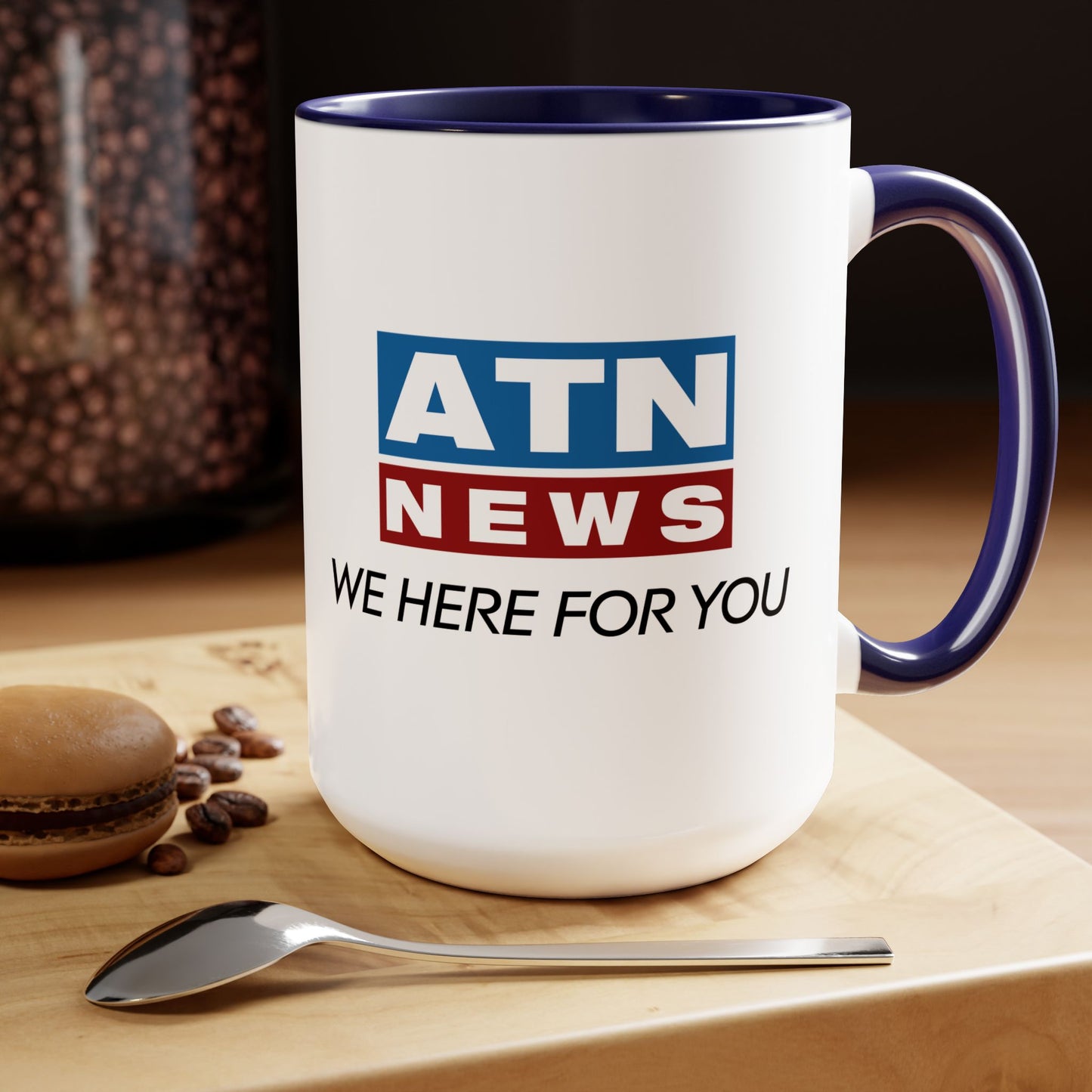 ATN News Succession LARGE Two-Tone Coffee Mugs, 15oz