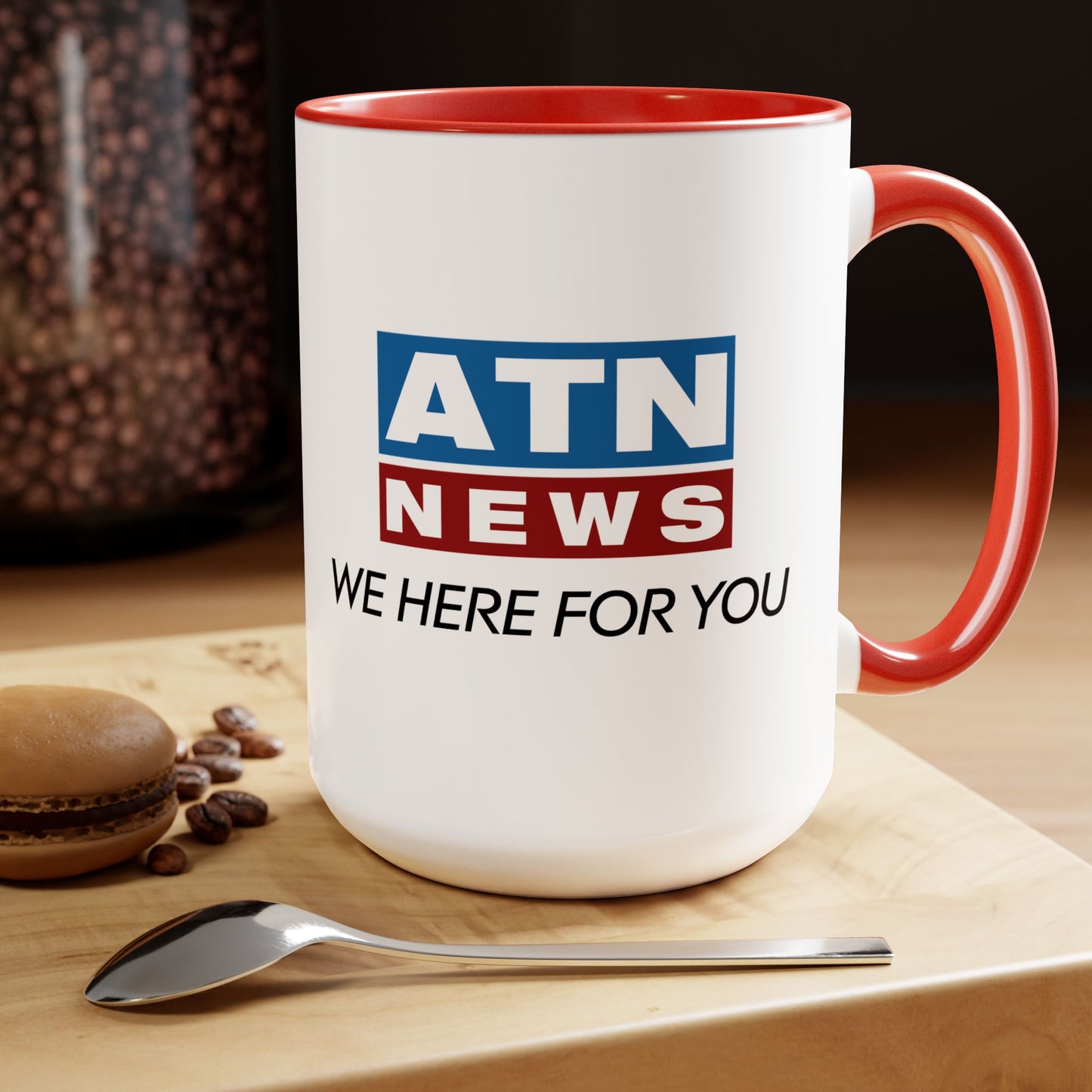 ATN News Succession LARGE Two-Tone Coffee Mugs, 15oz