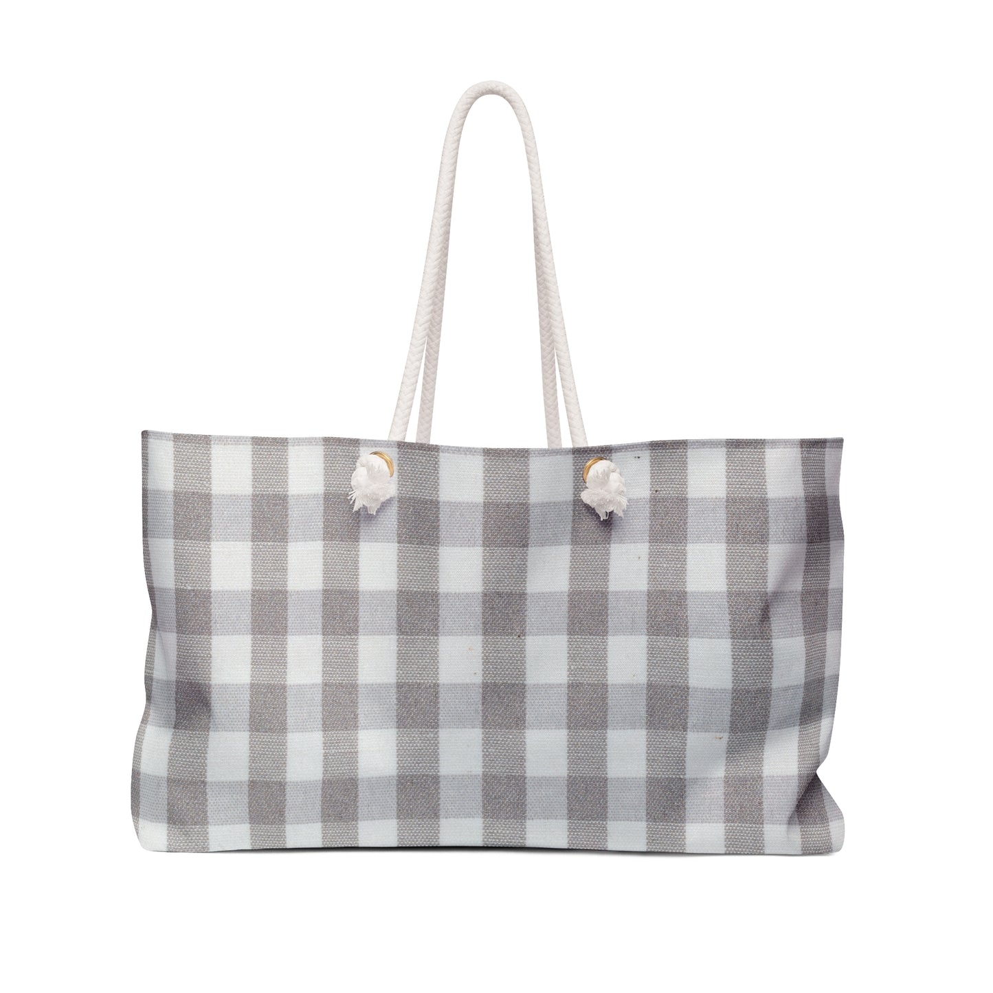 Grey Plaid Coastal Chic Weekender Bag