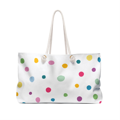 Polka Dot Rainbow Weekender Bag