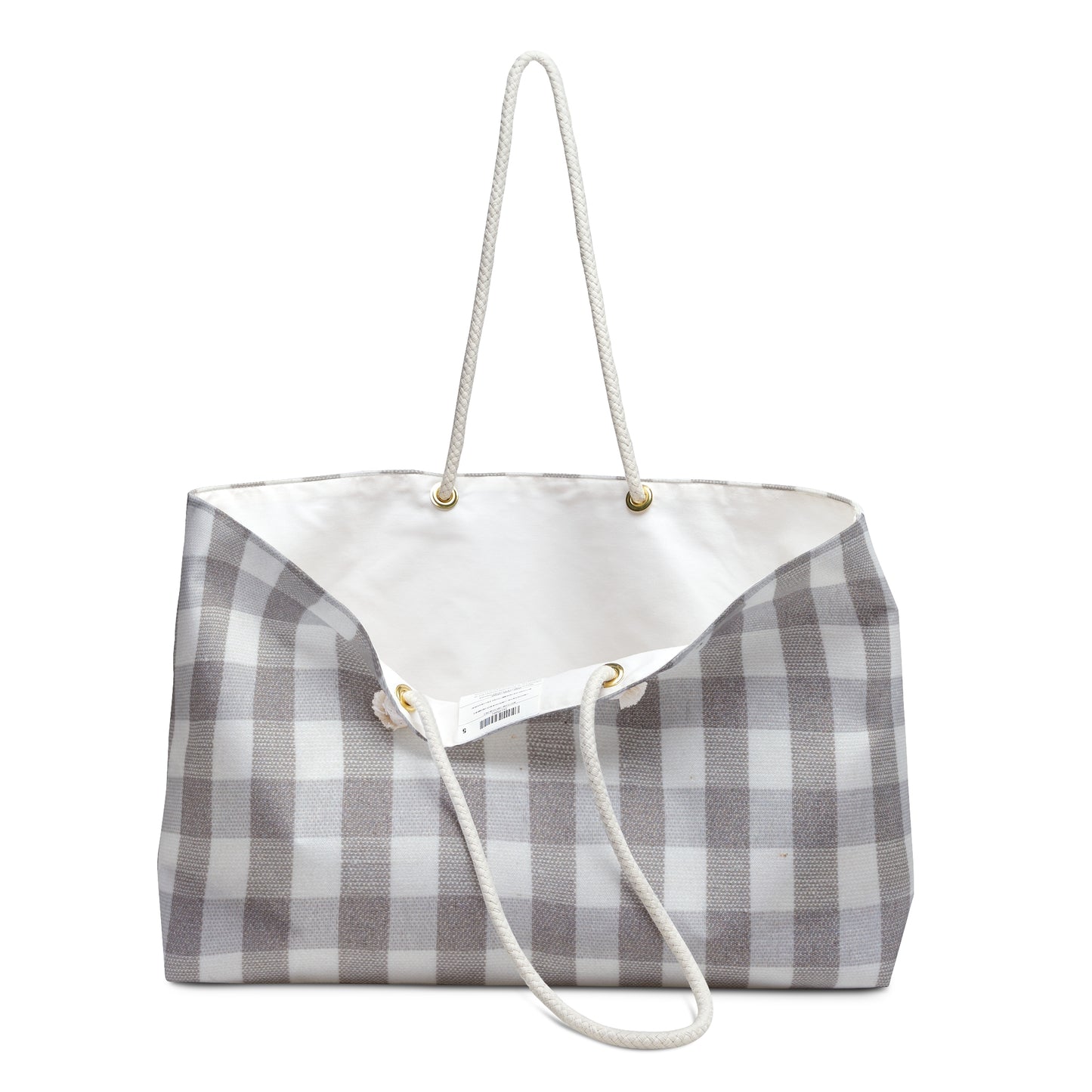 Grey Plaid Coastal Chic Weekender Bag
