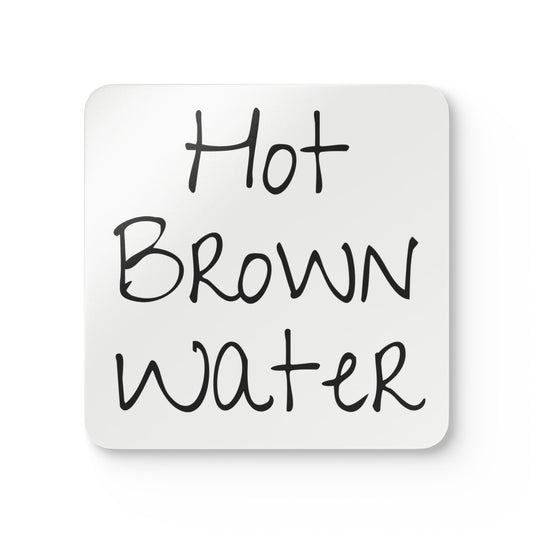 Hot Brown Water Corkwood Coaster Set