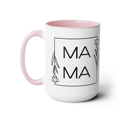 MAMA Two-Tone Coffee Mugs, 15oz
