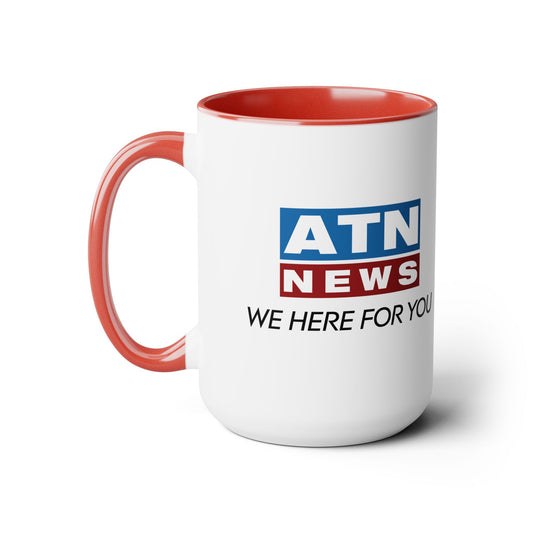 ATN News Succession LARGE Two-Tone Coffee Mugs, 15oz