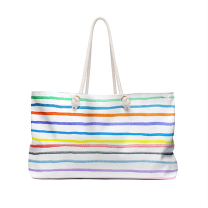 Rainbow Stripe Weekender Bag