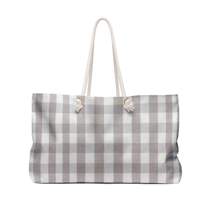 Grey Plaid Coastal Chic Weekender Bag