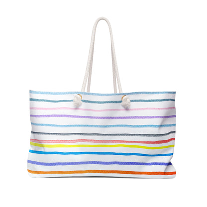 Rainbow Stripe Weekender Bag